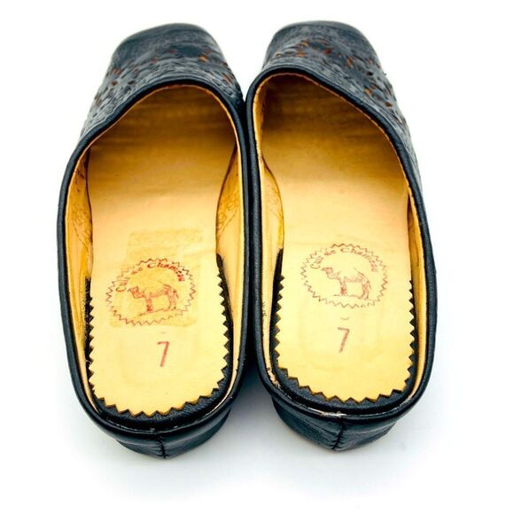 Le Cheval Best Quality Black Leather Babouche Size 7 - Picture 4 of 12